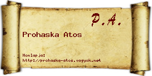 Prohaska Atos névjegykártya